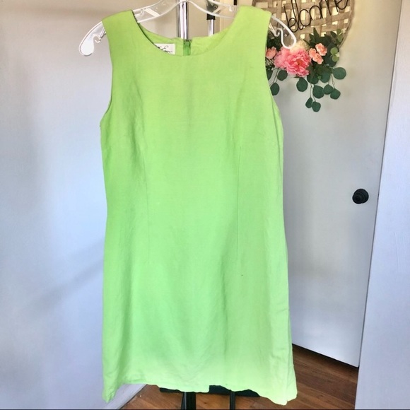 Vintage Dresses & Skirts - Vintage Jennifer Eden Lime Green Dress Y2K
